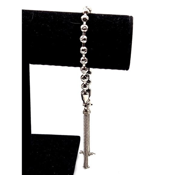 Dyadema Italy 925 Signed Stunning Sterling Modernist 2 in Tassel Bracelet 7 in - Picture 1 of 8